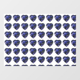 Blue Heart Pattern Raamsticker