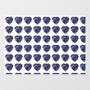 Blue Heart Pattern Raamsticker
