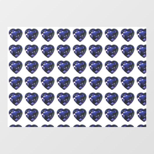 Blue Heart Pattern Raamsticker (Vel)