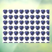 Blue Heart Pattern Raamsticker (Vel 3)