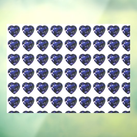Blue Heart Pattern Raamsticker (Vel 3)