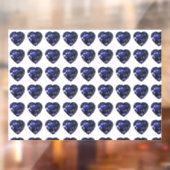 Blue Heart Pattern Raamsticker (Vel 2)