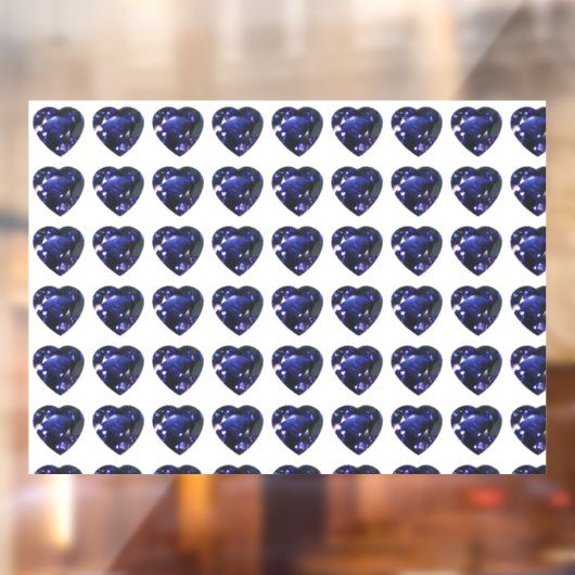 Blue Heart Pattern Raamsticker (Vel 2)