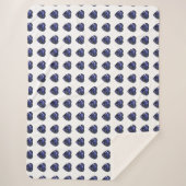 Blue Heart Pattern Sherpa Deken (Voorkant)