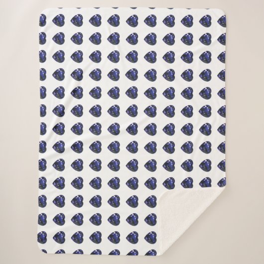 Blue Heart Pattern Sherpa Deken (Voorkant)