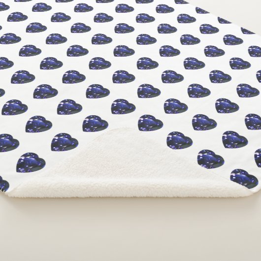 Blue Heart Pattern Sherpa Deken (3/4)