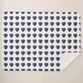 Blue Heart Pattern Sherpa Deken (Voorkant (horizontaal))