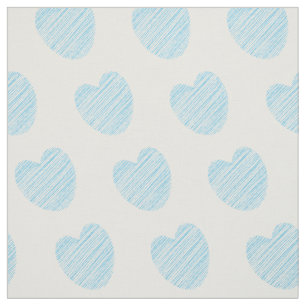 Blue Heart Pattern Stof