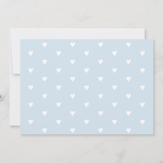 Blue Heart Penguin Baby Shower Invitations (Achterkant)