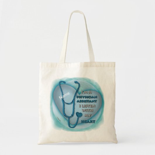 Blue Heart Physician Assistant Tote Bag (Voorkant)