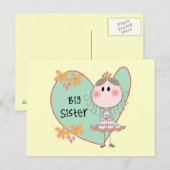 Blue Heart Princess Big Sister Briefkaart (Voorkant / Achterkant)