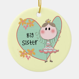 Blue Heart Princess Big Sister Keramisch Ornament