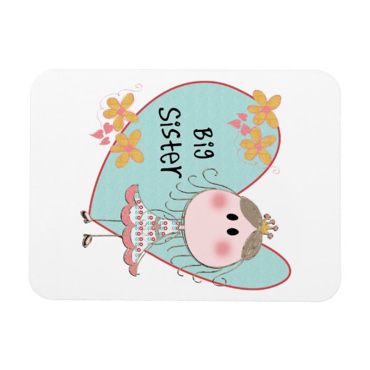 Blue Heart Princess Big Sister Magneet (Horizontaal)