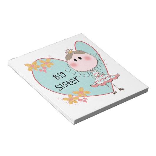 Blue Heart Princess Big Sister Notitieblok (Schuin)