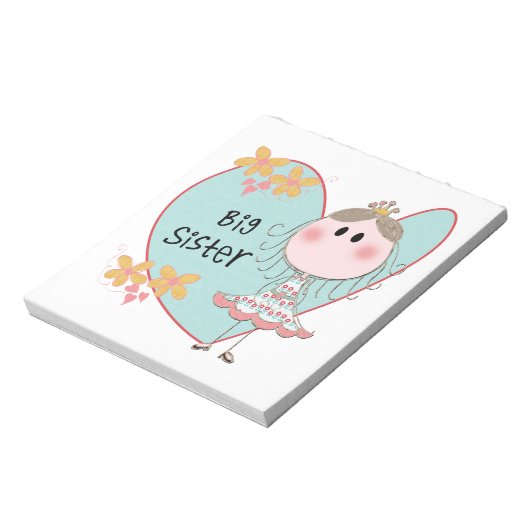 Blue Heart Princess Big Sister Notitieblok (Linkerzijde)