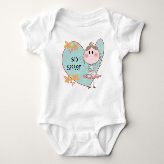 Blue Heart Princess Big Sister Romper (Voorkant)