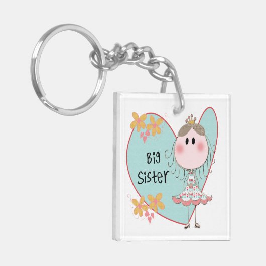 Blue Heart Princess Big Sister Sleutelhanger (Voorkant Links)