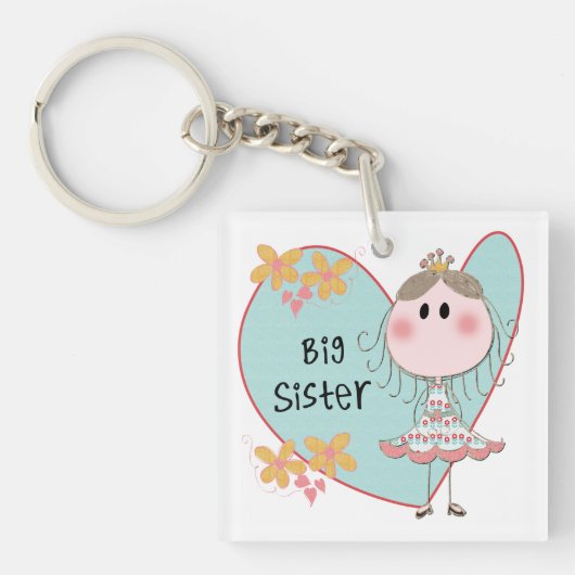 Blue Heart Princess Big Sister Sleutelhanger (Voorkant)