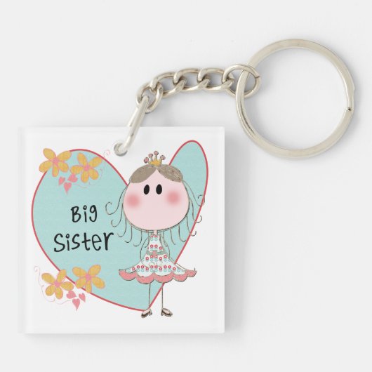 Blue Heart Princess Big Sister Sleutelhanger (Achterkant)