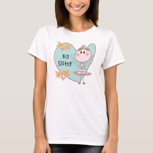 Blue Heart Princess Big Sister T-shirt (Voorkant)