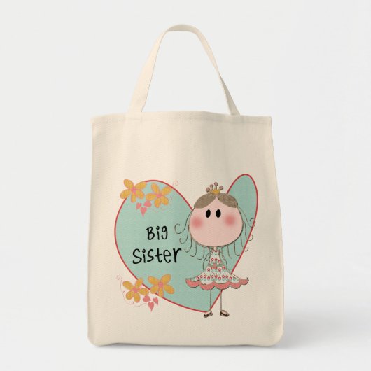 Blue Heart Princess Big Sister Tote Bag (Voorkant)
