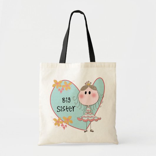 Blue Heart Princess Big Sister Tote Bag (Voorkant)