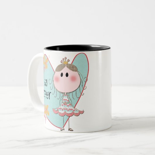 Blue Heart Princess Big Sister Tweekleurige Koffiemok (Voorkant links)