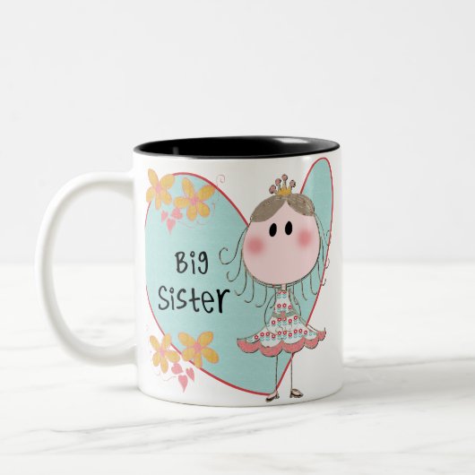 Blue Heart Princess Big Sister Tweekleurige Koffiemok (Links)