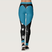 Blue Heart Puppy Paws Leggings (Achterkant)