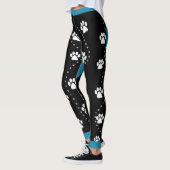 Blue Heart Puppy Paws Leggings (Links)