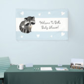 Blue Heart Raccoon Baby shower Banner (Beurs)