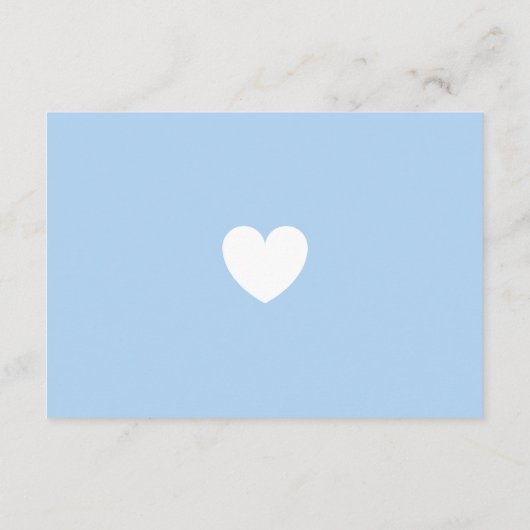 Blue Heart Request Books for Baby Boy Shower Informatiekaartje (Achterkant)