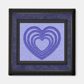 Blue Heart Ripple ingelijst Magneet (Voorkant)
