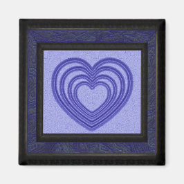 Blue Heart Ripple ingelijst Magneet