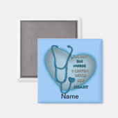 Blue Heart RN Geregistreerde Verpleegkundige Magneet (Voorkant / Achterkant)
