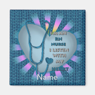 Blue Heart RN Nurse Magnet