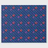 Blue heart romantic wallpaper cadeaupapier (Vlak)
