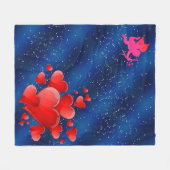 Blue heart  romantic wallpaper fleece deken (Voorkant (Horizontaal))