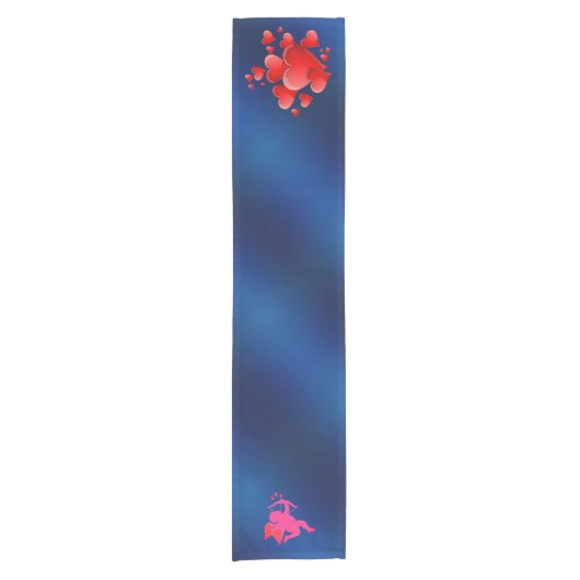 Blue heart  romantic wallpaper korte tafelloper (Voorkant)