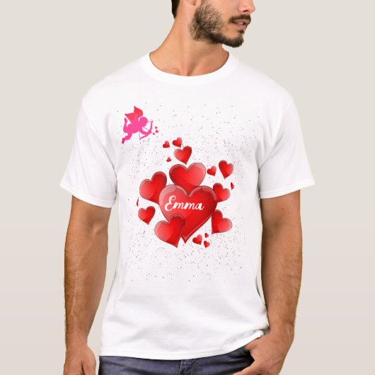 Blue heart  romantic wallpaper t-shirt (Voorkant)
