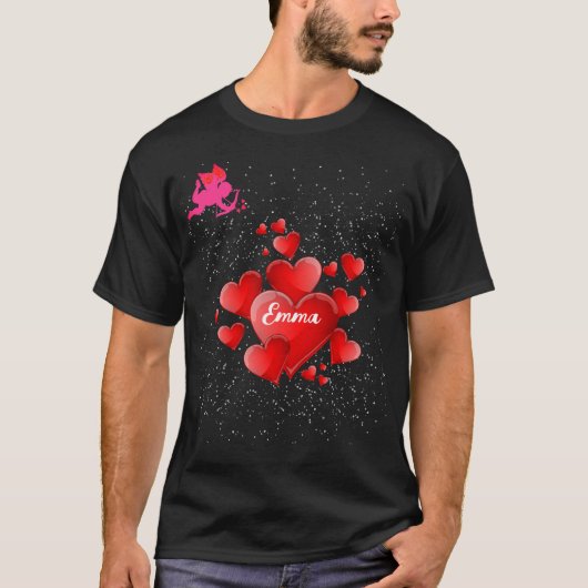 Blue heart  romantic wallpaper t-shirt (Voorkant)