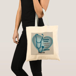 Blue Heart Schoolverpleegster Boodschappentas Tote Bag