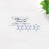Blue Heart Snowflake Wedding Drink Tickets Mini Visitekaartjes (Bureau)