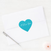 Blue Heart Sticker - Ik hou van je (Envelop)