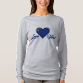 Blue Heart T-shirt met lange mouwen (Voorkant)