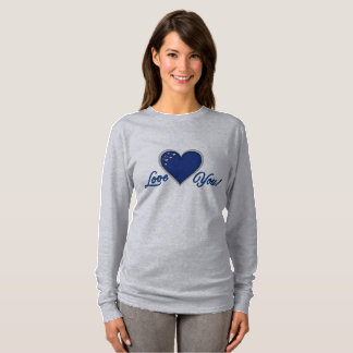 Blue Heart T-shirt met lange mouwen