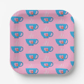 Blue Heart Tea Time Papieren Bordje (Voorkant)