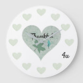 Blue Heart Thankful 4u Grote Klok (Voorkant)