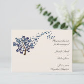 Blue Heart Tree on Ivory Sla de datum op Save The Date (Staand voorkant)