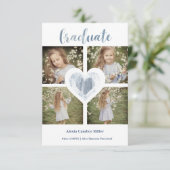 Blue Heart Trendy Girl Afstuderen 4 Foto's (Staand voorkant)